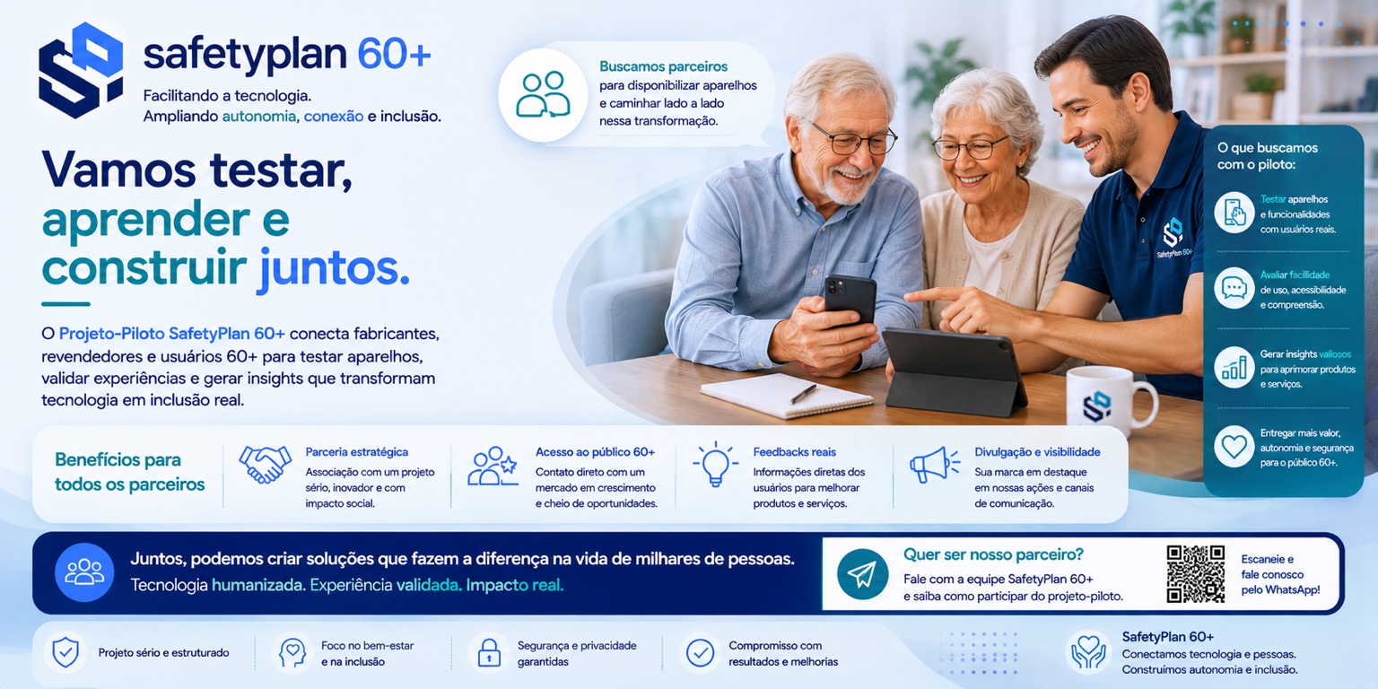 Projeto-piloto SafetyPlan 60+ para testar, aprender e construir juntos.